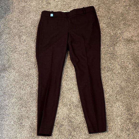J Crew Plum “Minnie” Ankle Length Pants, side zip & hook, Sz. 8- $19 - Picture 1 of 9